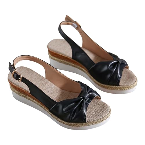Sandalen Keilabsatz Damen Sommer Plateau Espadrille Bowknot Offene Zehen Wedges Verstellbarer Knöchelriemen Walkingschuhe Slingback Slides Keilsandalen Freizeit Sommer Kleid Schuhe Sandalen Keilabsatz Damen Sommer Plateau Espadrille Bowknot Offene Zehen Wedges Verstellbarer Knöchelriemen Walkingschuhe Slingback Slides Keilsandalen Freizeit Sommer Kleid Schuhe von Generic