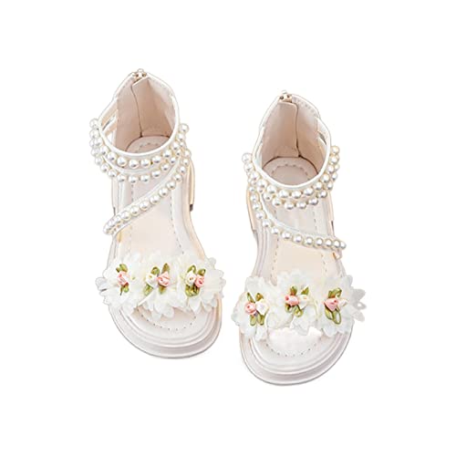 Sandalen Kinder Mädchen - Römersandalen Mit Perlen Prinzessin Riemchen-Sandalen Mode Strandsandalen Peep Toe Schulschuhe Elegante Kleiderschuhe Kindersandalen Barfussschuhe Sportsandalen von Generic