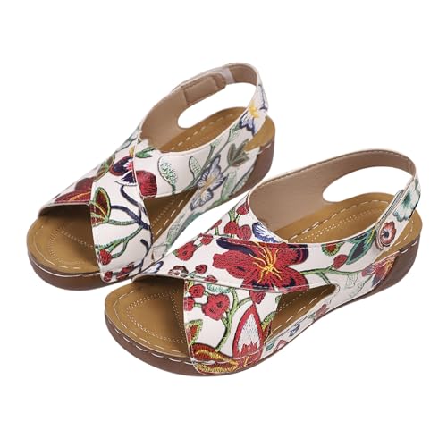 Sandalen Sommer Damen Bequem Slingback Orthopädische Sport Sandaletten Mit Blumen Schmerzlinderungs Sommerschuhe Slide Mit Weiche Fussbett Bequem Strandschuhe Sandalen Sommer Damen Bequem Slingback Orthopädische Sport Sandaletten Mit Blumen Schmerzlinderungs Sommerschuhe Slide Mit Weiche Fussbett Bequem Strandschuhe von Generic