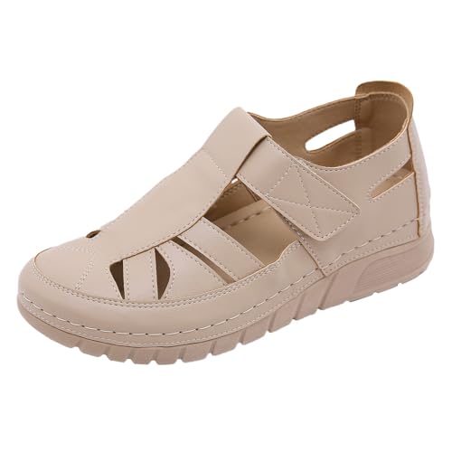 Sandalen Vorne Geschlossen Damen Sommerschuhe Orthopädische Schuhe Mit Weiche Fussbett Freizeit Rutschfeste Sandaletten Sommer Sport Trekkingsandalen Römersandalen Plateau Freizeitsandale von Generic