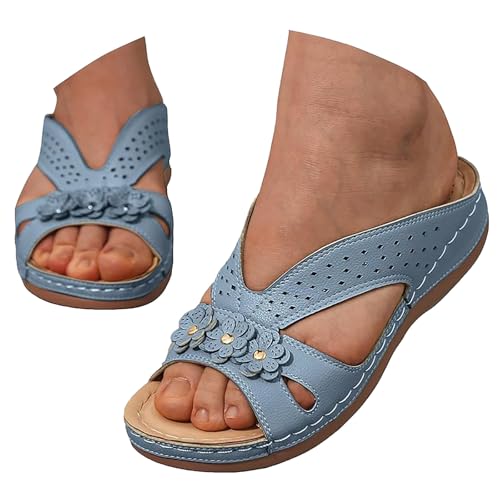 Sandalen & Slides für Damen Orthopädische Hausschuhe mit Fußbett Pantoletten Aushöhlen Schnell Trocknend Sommerschuhe Arch Support Römersandalen Atmungsaktiv Sandals rutschfest Sandaletten Sandalen & Slides für Damen Orthopädische Hausschuhe mit Fußbett Pantoletten Aushöhlen Schnell Trocknend Sommerschuhe Arch Support Römersandalen Atmungsaktiv Sandals rutschfest Sandaletten von Generic
