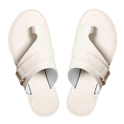 Sandalen zur Unterstützung des Fußgewölbes für Damen, Sandalen zur Unterstützung des Fußgewölbes, Hausschuhe mit Keilabsatz, aus leichtem Leder – Gehkeile mit Fußgewölbeunterstützung, Beige K, 37 EU von Generic