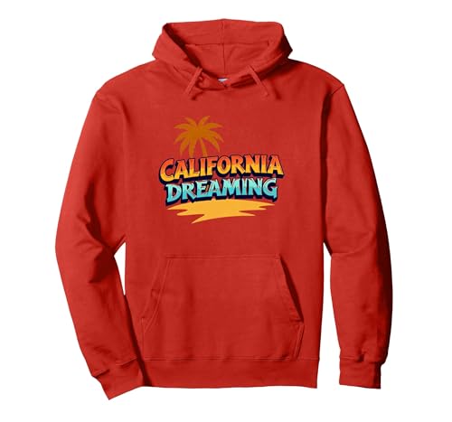Santa Cruz California Dreaming Herren Surf Beach Grafik Pullover Hoodie, Unisex für Erwachsene, Rot, M von Generic