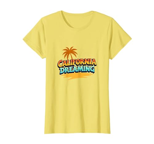 Santa Cruz California Dreaming Herren Surf Beach Grafik T-Shirt, Damen, Gelb, XS Santa Cruz California Dreaming Herren Surf Beach Grafik T-Shirt, Damen, Gelb, XS von Generic