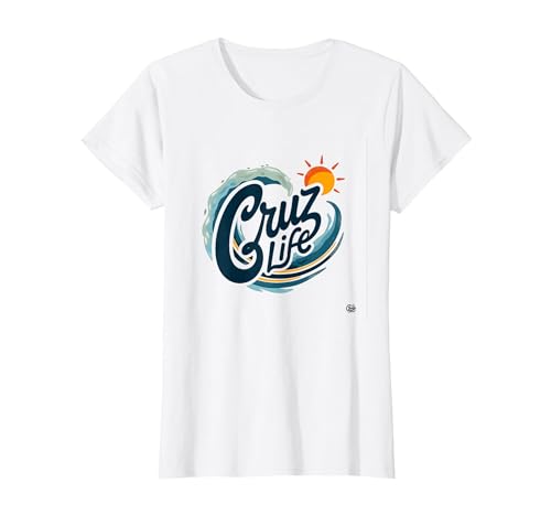 Santa Cruz Life Surf Wave Sun Grafik für Herren T-Shirt, Damen, Weiß, XS Santa Cruz Life Surf Wave Sun Grafik für Herren T-Shirt, Damen, Weiß, XS von Generic