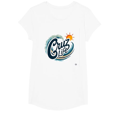 Santa Cruz Life Surf Wave Sun Grafik für Herren T-Shirt, Girls, Weiß, XS von Generic