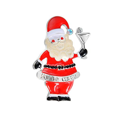 Santa Design Damen Weihnachten Brosche Pin Strass Schal Schal Clip für Frauen Damen von Generic
