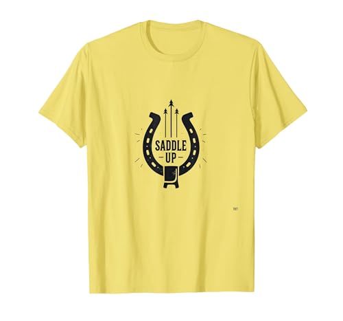 Sattel Up Hufeisen Western Cowboy Adventure, Kuh Mädchen T-Shirt, Herren, Gelb, XL von Generic