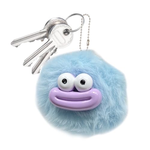 Sausage Mouth Schlüsselanhänger | Gefüllte Wurstmund Haarige Kugel Schlüsselanhänger Tasche Anhänger | Schlüsselanhänger Zubehör Lustige Haarige Kugel Schlüsselanhänger Für Rucksäcke, Umhängetaschen von Generic
