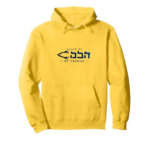 Saved by Yeshua Christian Faith Inspirational for Men Pullover Hoodie, Unisex für Erwachsene, Gelb, L von Generic