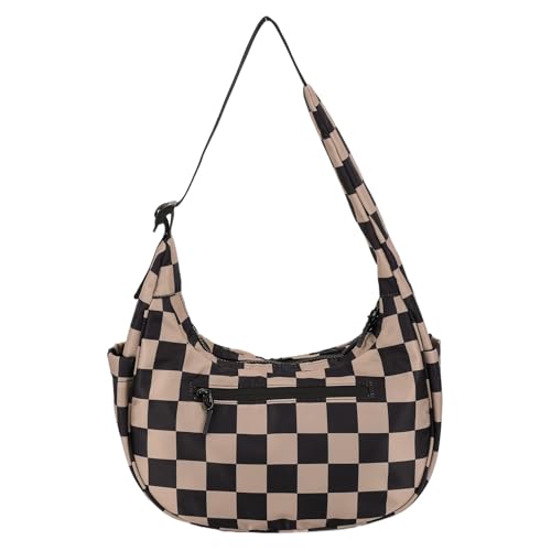 Schachbrett Einfache Handtasche lässig ABARM BACK PUSS Umhängetasche (Khaki) von Generic