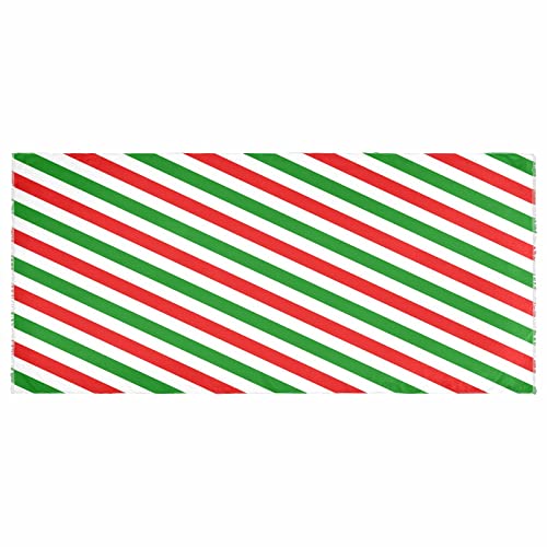Schal Damen Rote Und Grüne Streifen Weihnachten Schals Damen Winddicht Schal Scarf Stola Außen Deckenschal Mit Fransen Damen Winter Schal von Generic