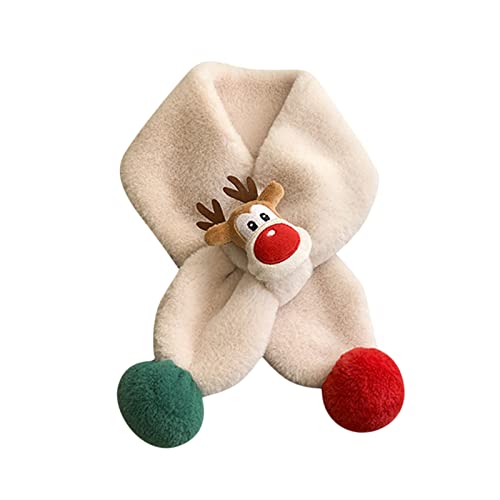 Schal Kinder, Weihnachtsschal Damen Winter Flauschig Plüsch Warmer Schals Weihnachten Cartoon Muster Halsabdeckung Weich Niedliche Herbstschal Winterschal Halstuch Scarf für Jungen Mädchen von Generic