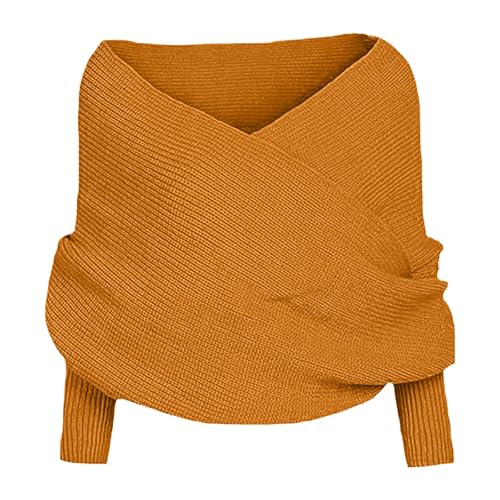 Schal mit Ärmeln, Schal mit Ärmeln Strick Multifunktionaler Ärmelschal Casual Einfarbig Wickelpullover Damen Winter Outdoor Sweater Scarf Wrap With Sleeves Gestrickter Schultertuch von Generic