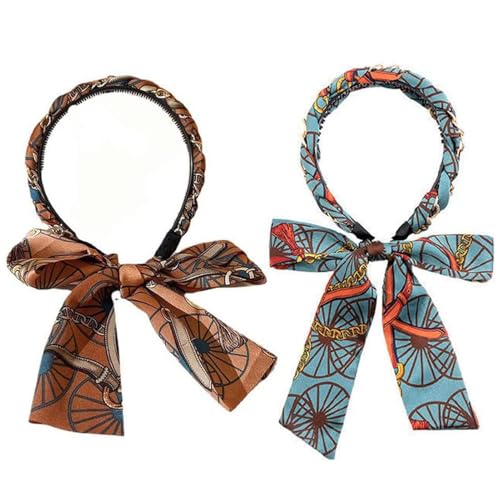 Schals für Damen - Retro langes Band Stirnband | Haarreif mit langem Retro-Stirnband, bequemes und atmungsaktives Haarband für Frauen und Mädchen von Generic