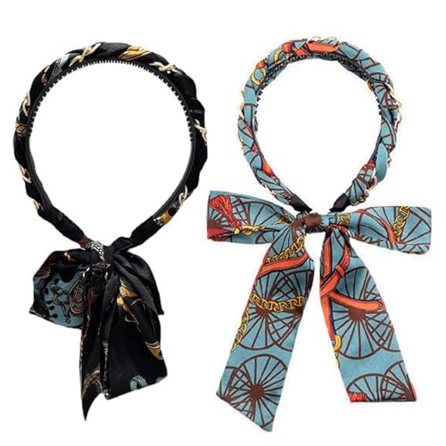 Schals für Damen - Retro langes Band Stirnband | Haarreif mit langem Retro-Stirnband, bequemes und atmungsaktives Haarband für Frauen und Mädchen von Generic