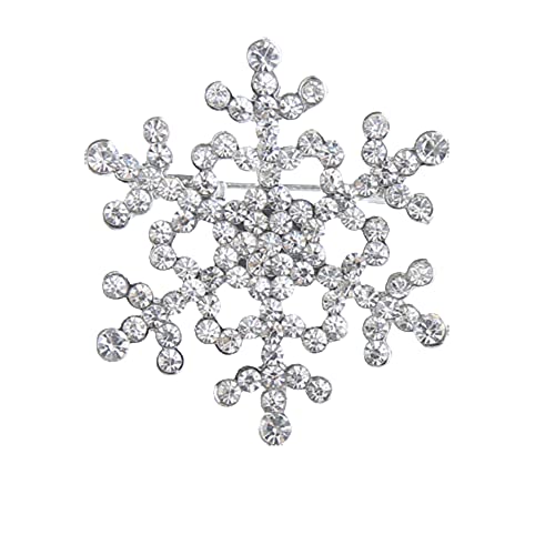 Schicke Schneeflocken-Brosche, Kristall, Weihnachts-Brustnadel, luxuriöse Winter-Schneeflocken-Anstecknadel für Frauen, Schmuck, mittelgroß, andere Edelsteine, Medium, Andere Edelsteine von Generic