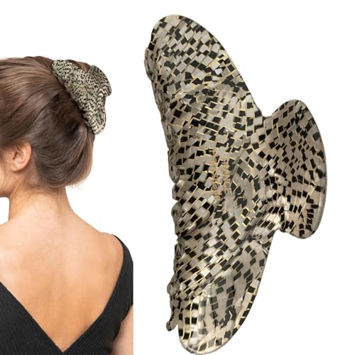 Schildkröte Clip - großer Haarkiefer, französische Haarnadel, Celluloseacetat | Non-Slip-starker Griff, elegantes stilvolles Haarzubehör (Women Girls Party Casual Wear) von Generic