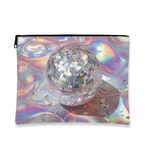 Schillernde Make-up-Tasche, Disco-Kugel, glänzende Kosmetiktasche für Damen, tragbarer kleiner Reißverschluss-Organizer, Party-Geschenk, Hautpflege, Kulturbeutel für Festivals, Irisierend, 7x9 Inch Schillernde Make-up-Tasche, Disco-Kugel, glänzende Kosmetiktasche für Damen, tragbarer kleiner Reißverschluss-Organizer, Party-Geschenk, Hautpflege, Kulturbeutel für Festivals, Irisierend, 7x9 Inch von Generic