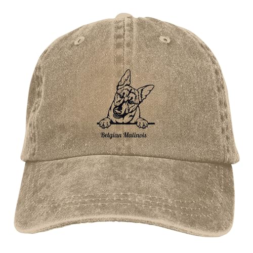 Schirmmütze Aussehen des Belgischen Malinois-Hundes Laufkappe Retro Denim Baseball Cap Uv Schutz Sandwich Hüt Für Angeln Wandern Frühjahr von Generic