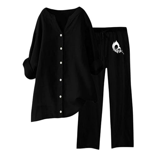 SchlafanzüGe Damen Freizeitanzug Damen GüNstig Freizeitanzug Hausanzug Damen Kurzer Trainingsanzug Damen Jogginganzug Schwarz Damen Sportanzug Damen 48 Schlafanzug Kurz Damen Volleyball von Generic