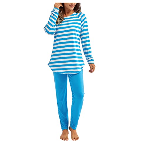 Schlafanzug Damen Lang - Nachtwäsche Damen Kuschelig Zweiteiliger 2-Set Pyjama Mit Lange Nachtwäsche Kuschelige Für Frauen Mädchen Sleepwear Homewear Lounge Set Freizeitanzug Schlafanzug Damen Lang - Nachtwäsche Damen Kuschelig Zweiteiliger 2-Set Pyjama Mit Lange Nachtwäsche Kuschelige Für Frauen Mädchen Sleepwear Homewear Lounge Set Freizeitanzug von Generic