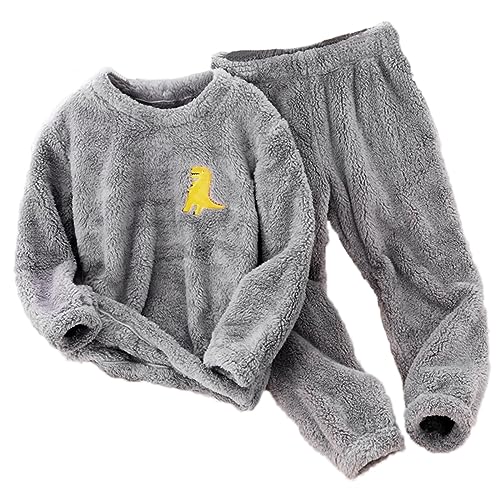 Schlafanzug Für Kinder 2-Set Pyjama Mit Lange Oberteile Und Hosen Polar Fleece Hausanzug Kuschelige Und Warmes Flanell Nachtwasche 𝐏jS Für Frauen Flanell Fleece für Winter Sleepwear (A, 11-12 Years) von Generic