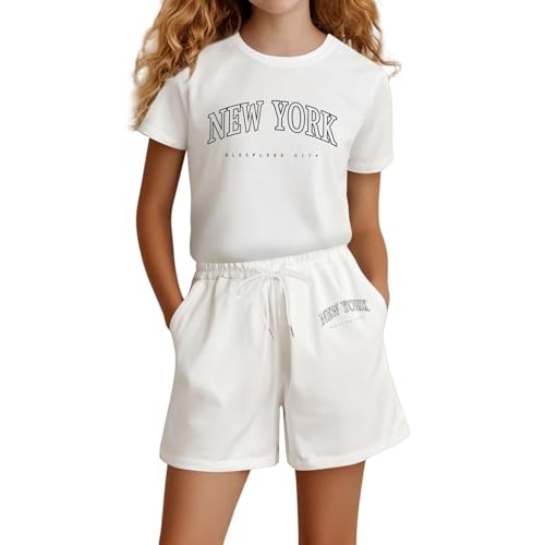 Schlafanzug Mädchen - Elegant mit Knopf Pyjamas Set Weich Pjs 2 Stück Button-Down-Shirt Tops + Lange Hose Baumwoll Nachthemd Kurze Hausanzug Button-Down Pjs Morgenmantel Kuschelig Kinder von Generic