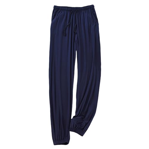 Schlafanzughose Herren weich Lang mit Bündchen Pyjamahose Einfarbige für Männer Schlafhose Haushose Freizeithose mit leiste Schlafanzughose Herren weich Lang mit Bündchen Pyjamahose Einfarbige für Männer Schlafhose Haushose Freizeithose mit leiste von Generic