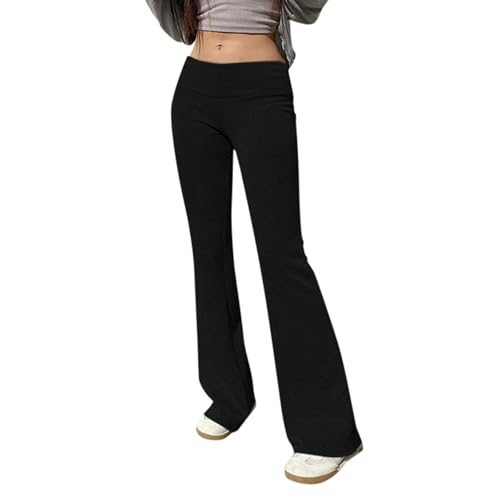 Schlaghose Damen Low Waist Yogahose Skinny Flared Yoga Pants Y2k Stoff Bootcut Hose Sexy Stretch Hüfthose Bellbottoms Leggings Leichte Strandhose Lang Jogginghose 04 Black M Schlaghose Damen Low Waist Yogahose Skinny Flared Yoga Pants Y2k Stoff Bootcut Hose Sexy Stretch Hüfthose Bellbottoms Leggings Leichte Strandhose Lang Jogginghose 04 Black M von Generic