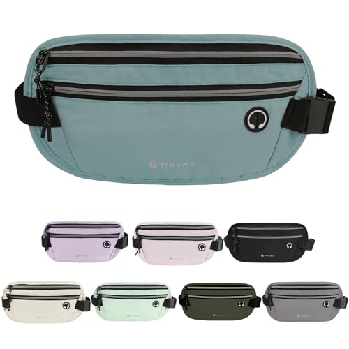 Schlanker Laufgürtel für Damen und Herren, Läufer, Bauchtasche mit Handyhalterung, versteckten Taschen, Trainings-Hüfttasche für Marathon-Workout, Blau/T2085 von Generic