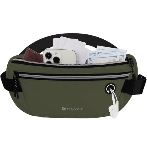 Schlanker Laufgürtel für Damen und Herren, Läufer, Bauchtasche mit Handyhalterung, versteckten Taschen, Trainings-Hüfttasche für Marathon-Workout, DeepGreen/T2085 von Generic