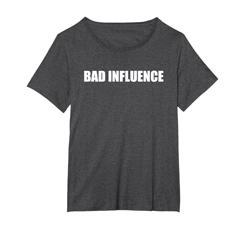 Schlechter Einfluss T-Shirt, Damen Große Größen, Anthrazit Meliert, 4X von Generic