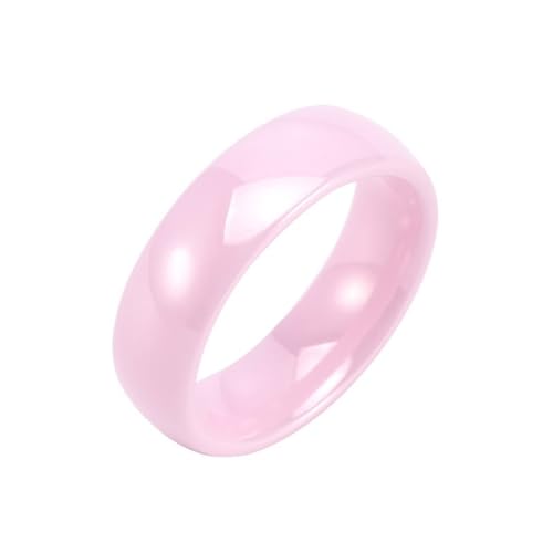 Schlichter, einzigartiger, eleganter Keramik-Verlobungsring in Weiß/Rosa/Blau für Damen und Herren von Generic