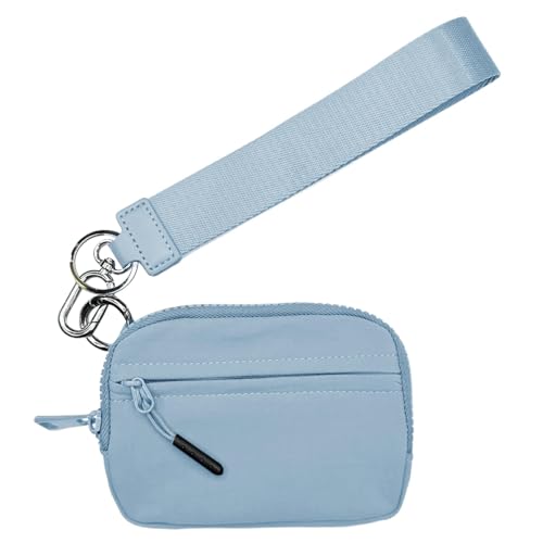 Schlüsselanhänger Absturzgeldbörse - Schlüsselgeldbörse für Damen, Schlüsselgeldbörse | Elegante wasserdichte Nylon-Kreditkartengeldbörse, kompakte Reißverschlusstasche mit uns, blau, riferimento von Generic