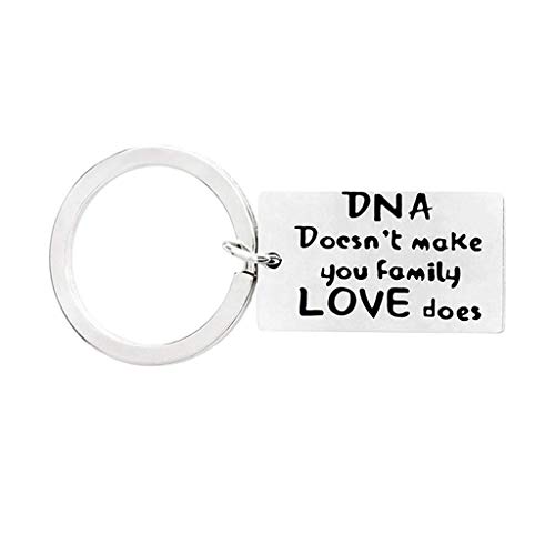 Schlüsselanhänger DNA Doesnt make you family LOVE DO Letter Kaychain-Daddy Geschenkanhänger kostengünstig und 1 Stück andere Edelsteine, 1个, Andere Edelsteine von Generic