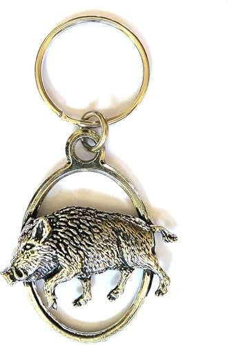 Schlüsselanhänger Laufendes Wildschwein Jagdschlüsselanhänger Wildschwein Keiler Natur Geschenk Jagd Trophäe, silberfarben, Einheitsgröße von Generic