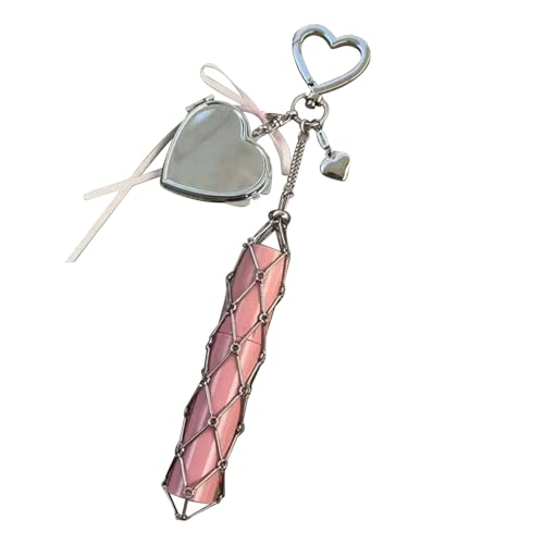 Schlüsselanhänger Lipgloss | Organizer für Lippen mit Schlüsselspiegel für Damen – kompaktes Accessoire für den Transport von Lipstick – für Frau Freundin Tochter Schwester Freundin von Generic