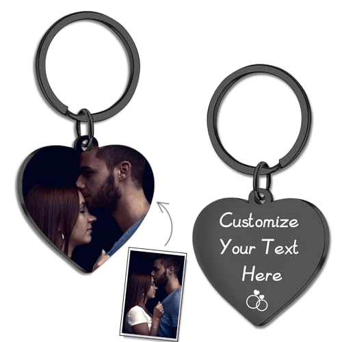 Schlüsselanhänger Personalisiert mit Foto/Text, Fahr vorsichtig Schlüsselanhänger mit Bild, Auto Schlüsselanhänger, DIY Schlüsselanhänger für Paare (F) von Generic