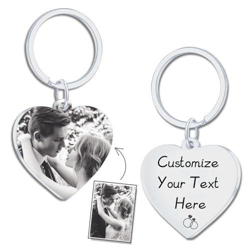 Schlüsselanhänger Personalisiert mit Foto/Text, Fahr vorsichtig Schlüsselanhänger mit Bild, Auto Schlüsselanhänger, DIY Schlüsselanhänger für Paare (G) von Generic