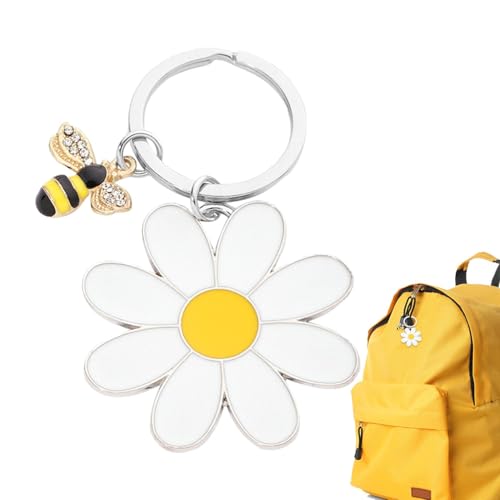 Schlüsselanhänger – Realistischer Design- -Schlüsselanhänger, Gänseblümchen-Blumen-Schlüsselanhänger | Kratzfeste Aufbewahrungstasche, Schlüsselanhänger mit niedlicher Blume, florale Schlüsseldek von Generic