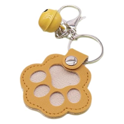 Schlüsselanhänger aus Leder - Anhänger Schlüsselanhänger Gedenken für Plüsch Hund - Anhänger mit Glocke für Frauen Männer Tierliebhaber, Kurkuma, riferimento alla descrizione von Generic