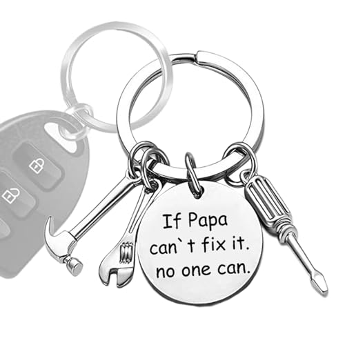 Schlüsselanhänger für Papa – Schlüsselanhänger Geschenk für Papa, Papa-Schlüsselanhänger | Kinder Papa Schlüsselanhänger Schlüsselanhänger | „If Dad Can't Fix It Nobody Can“ graviertes -Reparaturw Schlüsselanhänger für Papa – Schlüsselanhänger Geschenk für Papa, Papa-Schlüsselanhänger | Kinder Papa Schlüsselanhänger Schlüsselanhänger | „If Dad Can't Fix It Nobody Can“ graviertes -Reparaturw von Generic