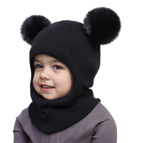 Schlupfmütze Unisex Kinder Mädchen Jungen Schalmütze Mütze Warme Winter Strickmütze Sturmhaube Baby Balaclava Kinderhut von Generic