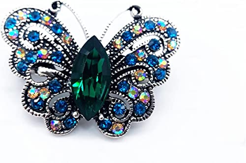 Schmetterling Brosche Retro Pinco Sage Blau Farbe Schmetterling Dekoration Schmuck Klassisch Brosche Schal Clip Hochzeit Bankett Party Geburtstag von Generic