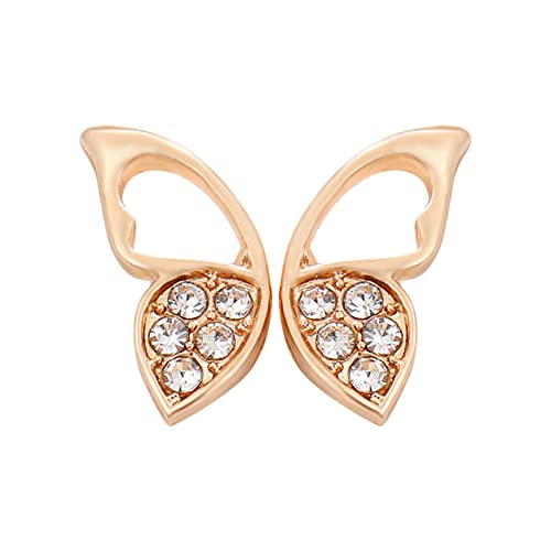 Schmetterling Diamant Petite Cutout Ohrstecker für Teenager Mädchen Minimalistische Piercing Ohrstecker Trendy Ohrringe Mini Creolen für Frauen, gold, Einheitsgröße von Generic