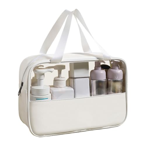Schminktasche | Schminktaschen für Damen | Tragbarer wasserdichter Trolley mit transparentem Fenster für Schmuck im Badezimmer Reisen Auto Mädchen, Weiß, riferimento alla descrizione, Siehe von Generic