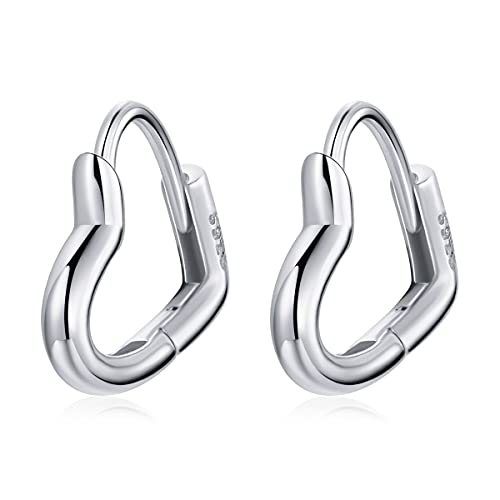 Schmuck,925 Sterling Silber Einfache Retro Metall Liebe Ohrringe Gold Herz Schnalle Ohrringe für Frauen Hochzeit Modeschmuck von Generic