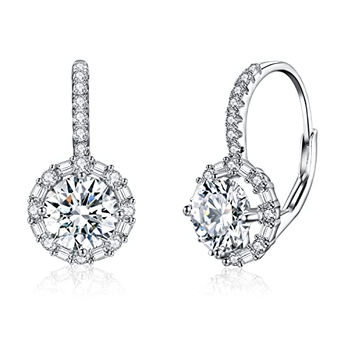 Schmuck,Weißgold plattierte Moissanite-Ohrringe Hoop Clip Simulierte Diamant-Ohrringe ohne Piercing von Generic