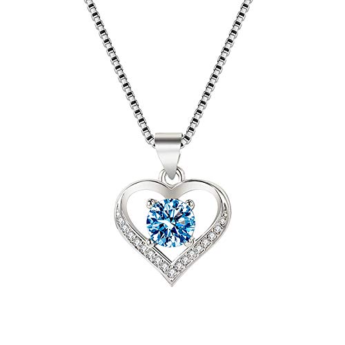 Schmuck Halskette Pfirsich Geschenk Tag Paar Herz Herz Valentinstag Halskette Anhänger Halskette Charms, blau, Einheitsgröße von Generic